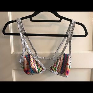 Rip Curl multi color strappy bikini top size small